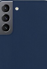 NoXx Hoes Geschikt voor Samsung S21 Plus Hoesje Cover Siliconen Back Case Hoes - Donkerblauw - 2x