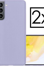 NoXx Hoes Geschikt voor Samsung S21 Plus Hoesje Cover Siliconen Back Case Hoes - Lila - 2x