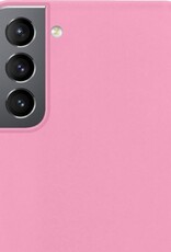 NoXx Hoes Geschikt voor Samsung S21 Plus Hoesje Cover Siliconen Back Case Hoes - Roze - 2x