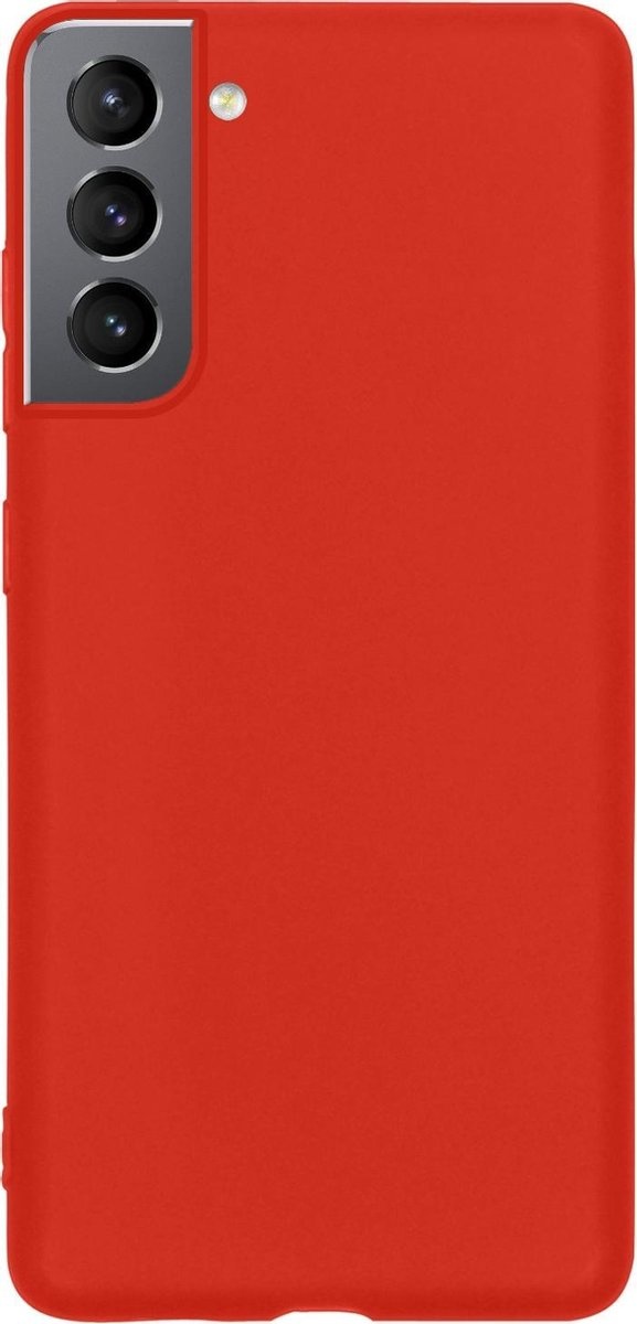 Nomfy Hoesje Geschikt voor Samsung S21 Plus Hoesje Siliconen Cover Case - Hoes Geschikt voor Samsung Galaxy S21 Plus Hoes Back Case - Rood