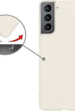 Nomfy Hoesje Geschikt voor Samsung S21 Plus Hoesje Siliconen Cover Case - Hoes Geschikt voor Samsung Galaxy S21 Plus Hoes Back Case - Wit