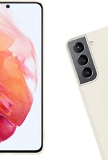 Nomfy Hoesje Geschikt voor Samsung S21 Plus Hoesje Siliconen Cover Case - Hoes Geschikt voor Samsung Galaxy S21 Plus Hoes Back Case - Wit