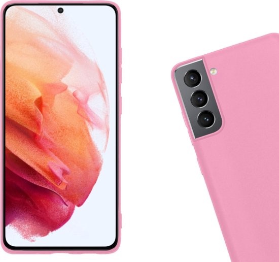 Nomfy Hoesje Geschikt voor Samsung S21 Plus Hoesje Siliconen Cover Case - Hoes Geschikt voor Samsung Galaxy S21 Plus Hoes Back Case - Roze