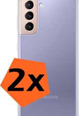 Nomfy Hoesje Geschikt voor Samsung S21 Plus Hoesje Siliconen Cover Case - Hoes Geschikt voor Samsung Galaxy S21 Plus Hoes Back Case - 2-PACK - Transparant