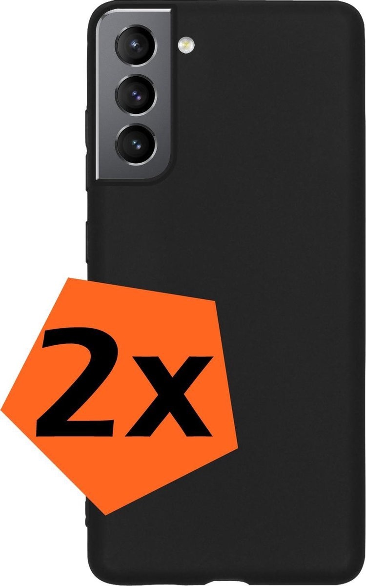Nomfy Hoesje Geschikt voor Samsung S21 Plus Hoesje Siliconen Cover Case - Hoes Geschikt voor Samsung Galaxy S21 Plus Hoes Back Case - 2-PACK - Zwart