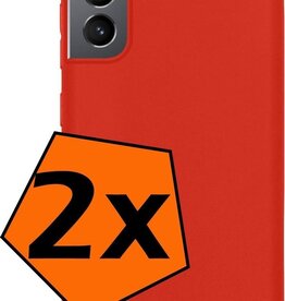 Nomfy 2 PACK - Nomfy Samsung Galaxy S21 Plus hoesje siliconen - Rood