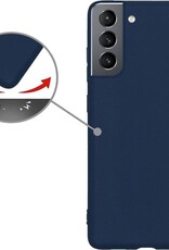 Nomfy Hoesje Geschikt voor Samsung S21 Plus Hoesje Siliconen Cover Case - Hoes Geschikt voor Samsung Galaxy S21 Plus Hoes Back Case - 2-PACK - Donkerblauw
