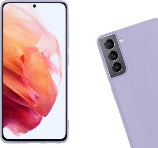 Nomfy Hoesje Geschikt voor Samsung S21 Plus Hoesje Siliconen Cover Case - Hoes Geschikt voor Samsung Galaxy S21 Plus Hoes Back Case - 2-PACK - Lila