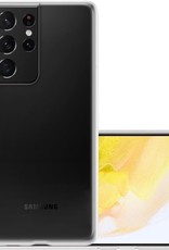 NoXx Hoes Geschikt voor Samsung S21 Ultra Hoesje Cover Siliconen Back Case Hoes - Transparant