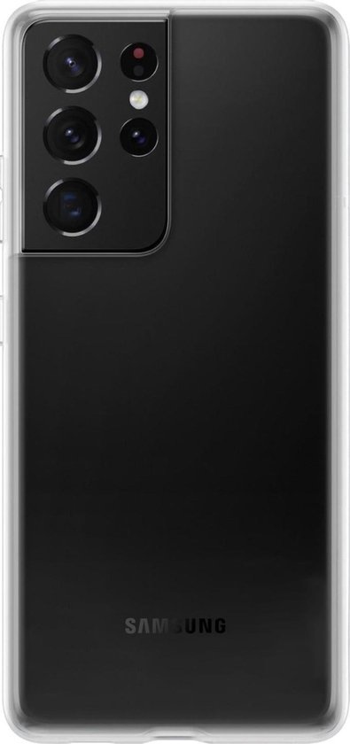 NoXx Hoes Geschikt voor Samsung S21 Ultra Hoesje Cover Siliconen Back Case Hoes - Transparant