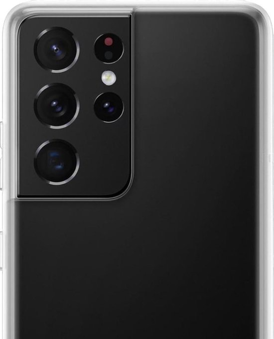 NoXx Hoes Geschikt voor Samsung S21 Ultra Hoesje Cover Siliconen Back Case Hoes - Transparant