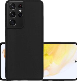 NoXx NoXx Samsung Galaxy S21 Ultra hoesje siliconen - Zwart