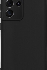 NoXx Hoes Geschikt voor Samsung S21 Ultra Hoesje Cover Siliconen Back Case Hoes - Zwart