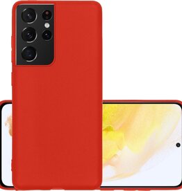 NoXx NoXx Samsung Galaxy S21 Ultra hoesje siliconen - Rood