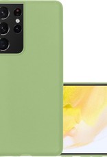 NoXx Hoes Geschikt voor Samsung S21 Ultra Hoesje Cover Siliconen Back Case Hoes - Groen