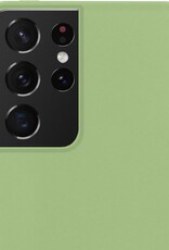 NoXx Hoes Geschikt voor Samsung S21 Ultra Hoesje Cover Siliconen Back Case Hoes - Groen