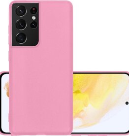 NoXx NoXx Samsung Galaxy S21 Ultra hoesje siliconen - Roze