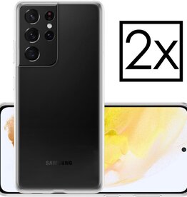 NoXx 2 PACK - NoXx Samsung Galaxy S21 Ultra hoesje siliconen - Transparant