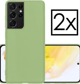 NoXx 2 PACK - NoXx Samsung Galaxy S21 Ultra hoesje siliconen - Groen