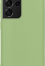 NoXx Hoes Geschikt voor Samsung S21 Ultra Hoesje Cover Siliconen Back Case Hoes - Groen - 2x