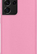 Nomfy Hoesje Geschikt voor Samsung S21 Ultra Hoesje Siliconen Cover Case - Hoes Geschikt voor Samsung Galaxy S21 Ultra Hoes Back Case - Roze