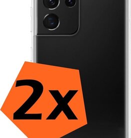 Nomfy 2 PACK - Nomfy Samsung Galaxy S21 Ultra hoesje siliconen - Transparant
