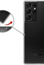 Nomfy Hoesje Geschikt voor Samsung S21 Ultra Hoesje Siliconen Cover Case - Hoes Geschikt voor Samsung Galaxy S21 Ultra Hoes Back Case - 2-PACK - Transparant