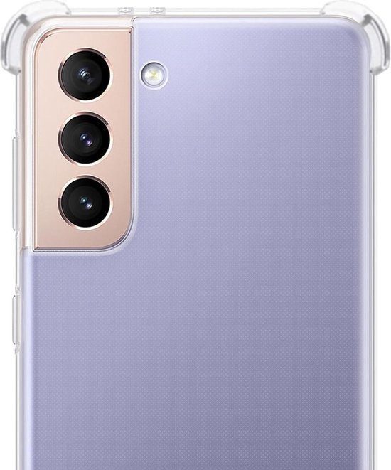 NoXx Hoes Geschikt voor Samsung S21 Hoesje Siliconen Cover Shock Proof Back Case Shockproof Hoes - Transparant - 2x