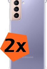 Nomfy Hoesje Geschikt voor Samsung S21 Plus Hoesje Shock Proof Cover Case Shockproof - Hoes Geschikt voor Samsung Galaxy S21 Plus Hoes Siliconen Back Case - Transparant - 2 PACK