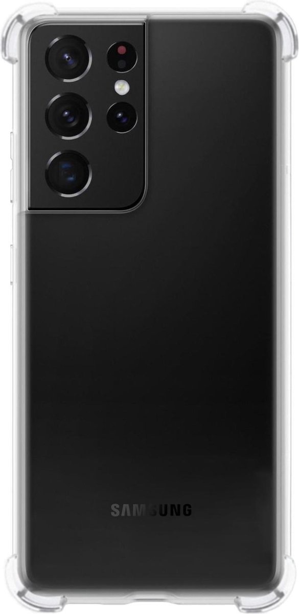 Nomfy Hoesje Geschikt voor Samsung S21 Ultra Hoesje Shock Proof Cover Case Shockproof - Hoes Geschikt voor Samsung Galaxy S21 Ultra Hoes Siliconen Back Case - Transparant