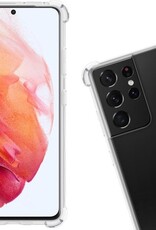 Nomfy Hoesje Geschikt voor Samsung S21 Ultra Hoesje Shock Proof Cover Case Shockproof - Hoes Geschikt voor Samsung Galaxy S21 Ultra Hoes Siliconen Back Case - Transparant