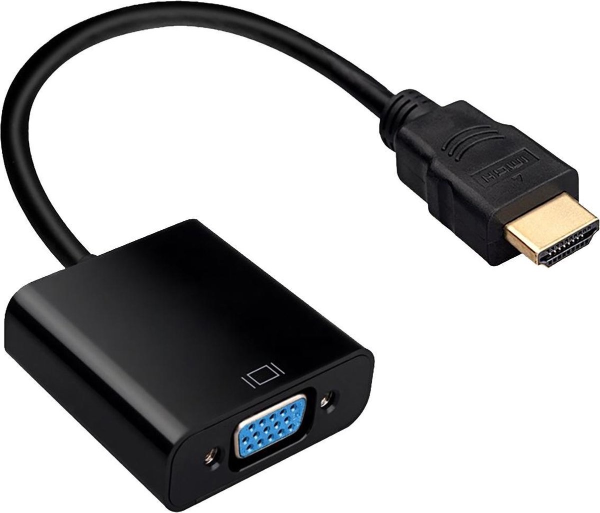 Nomfy HDMI naar VGA Adapter Kabel - HDMI Adapter - HDMI naar VGA Kabel Converter - HDMI VGA Adapter 1080p Kwaliteit - Kabellengte 16cm - Zwart