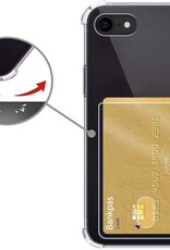 Nomfy Hoesje Geschikt voor iPhone 7/8/SE 2020 Hoesje Pasjeshouder Shockproof Pas Houder - Hoesje Geschikt voor iPhone 7/8/SE 2020 Hoes Met Kaarthouder - Transparant - 2 PACK