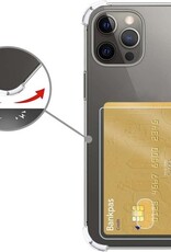 Nomfy Hoesje Geschikt voor iPhone 12/12 Pro Hoesje Pasjeshouder Shockproof Pas Houder - Hoesje Geschikt voor iPhone 12/12 Pro Hoes Met Kaarthouder - Transparant