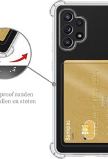 Nomfy Hoesje Geschikt voor Samsung A32 5G Hoesje Pasjeshouder Shockproof Pas Houder - Hoesje Geschikt voor Samsung Galaxy A32 5G Hoes Met Kaarthouder - Transparant