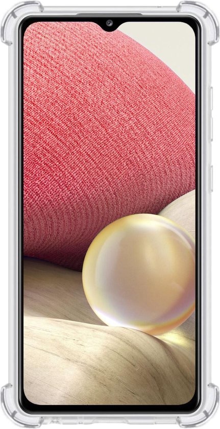 Nomfy Hoesje Geschikt voor Samsung A32 5G Hoesje Pasjeshouder Shockproof Pas Houder - Hoesje Geschikt voor Samsung Galaxy A32 5G Hoes Met Kaarthouder - Transparant - 2 PACK