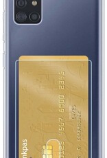 Nomfy Hoesje Geschikt voor Samsung A71 Hoesje Pasjeshouder Shockproof Pas Houder - Hoesje Geschikt voor Samsung Galaxy A71 Hoes Met Kaarthouder - Transparant