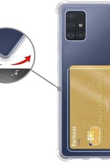 Nomfy Hoesje Geschikt voor Samsung A71 Hoesje Pasjeshouder Shockproof Pas Houder - Hoesje Geschikt voor Samsung Galaxy A71 Hoes Met Kaarthouder - Transparant