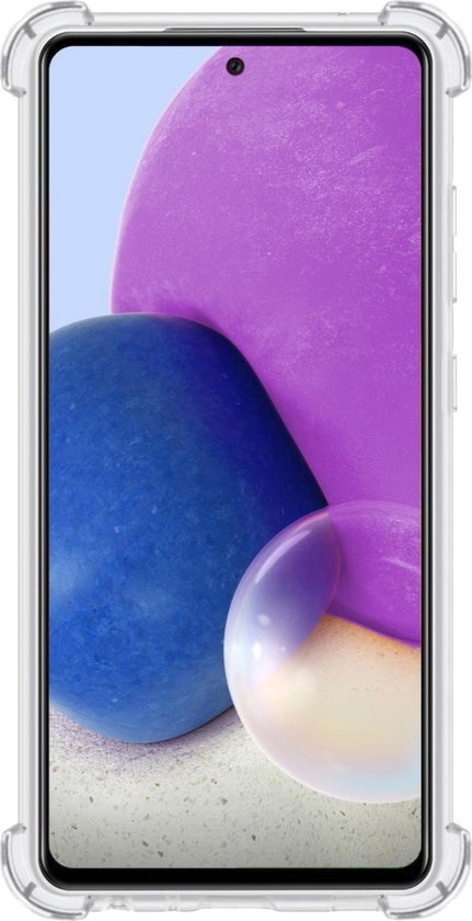 Nomfy Hoesje Geschikt voor Samsung A72 Hoesje Pasjeshouder Shockproof Pas Houder - Hoesje Geschikt voor Samsung Galaxy A72 Hoes Met Kaarthouder - Transparant - 2 PACK