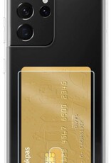 Nomfy Hoesje Geschikt voor Samsung S21 Ultra Hoesje Pasjeshouder Shockproof Pas Houder - Hoesje Geschikt voor Samsung Galaxy S21 Ultra Hoes Met Kaarthouder - Transparant