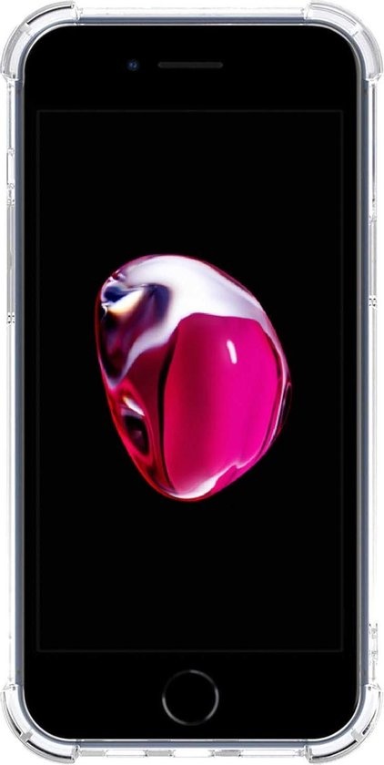 NoXx Hoes Geschikt voor iPhone SE 2020 Hoesje Pasjeshouder Cover Shock Proof Case Siliconen Hoes Met Kaarthouder - Transparant - 2x
