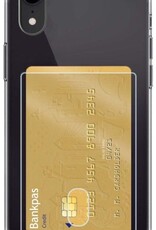 NoXx Hoes Geschikt voor iPhone XR Hoesje Pasjeshouder Cover Shock Proof Case Siliconen Hoes Met Kaarthouder - Transparant
