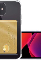 NoXx Hoes Geschikt voor iPhone 11 Hoesje Pasjeshouder Cover Shock Proof Case Siliconen Hoes Met Kaarthouder - Transparant