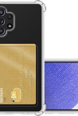 NoXx Hoes Geschikt voor Samsung A32 5G Hoesje Pasjeshouder Cover Shock Proof Case Siliconen Hoes Met Kaarthouder - Transparant