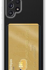 NoXx Hoes Geschikt voor Samsung A32 5G Hoesje Pasjeshouder Cover Shock Proof Case Siliconen Hoes Met Kaarthouder - Transparant - 2x