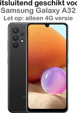 NoXx Hoes Geschikt voor Samsung A32 5G Hoesje Pasjeshouder Cover Shock Proof Case Siliconen Hoes Met Kaarthouder - Transparant - 2x