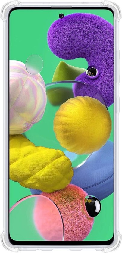 NoXx Hoes Geschikt voor Samsung A71 Hoesje Pasjeshouder Cover Shock Proof Case Siliconen Hoes Met Kaarthouder - Transparant - 2x