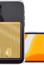 NoXx Hoes Geschikt voor iPhone XR Hoesje Pasjeshouder Cover Shock Proof Case Siliconen Hoes Met Kaarthouder - Transparant