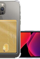 NoXx Hoes Geschikt voor iPhone 11 Pro Max Hoesje Pasjeshouder Cover Shock Proof Case Siliconen Hoes Met Kaarthouder - Transparant