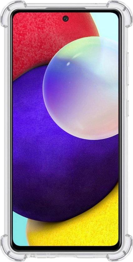 NoXx Hoes Geschikt voor Samsung A52 Hoesje Pasjeshouder Cover Shock Proof Case Siliconen Hoes Met Kaarthouder - Transparant - 2x